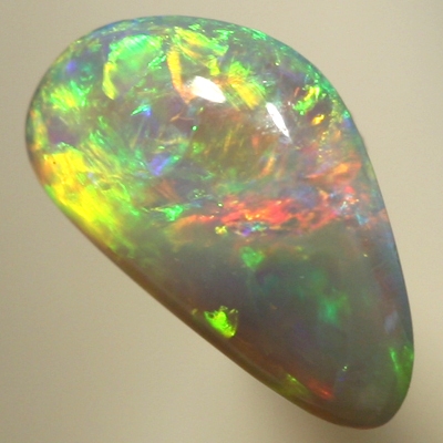 SOLID SEMI BLACK OPAL Pretty fire, red, yellow and green
